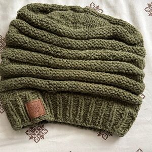 Olive Green Knit Beanie from Mexicali Blues